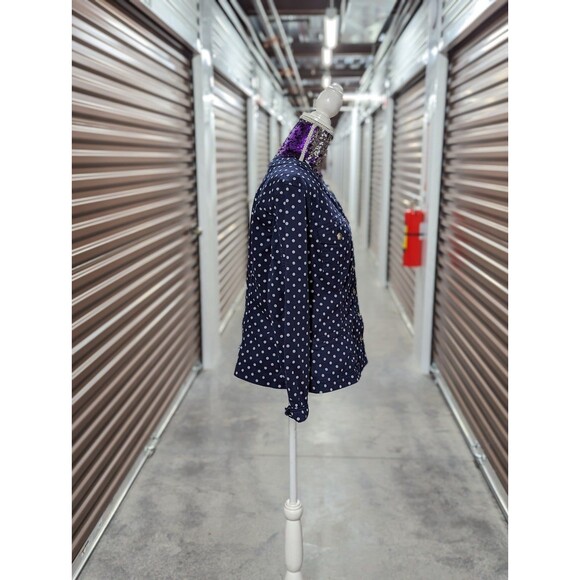 Vintage Appleseed's Petite PXL Blue Polkadot Button Jacket - Picture 4 of 7